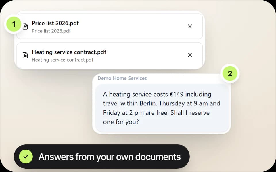 Knowledge base from your content (RAG)